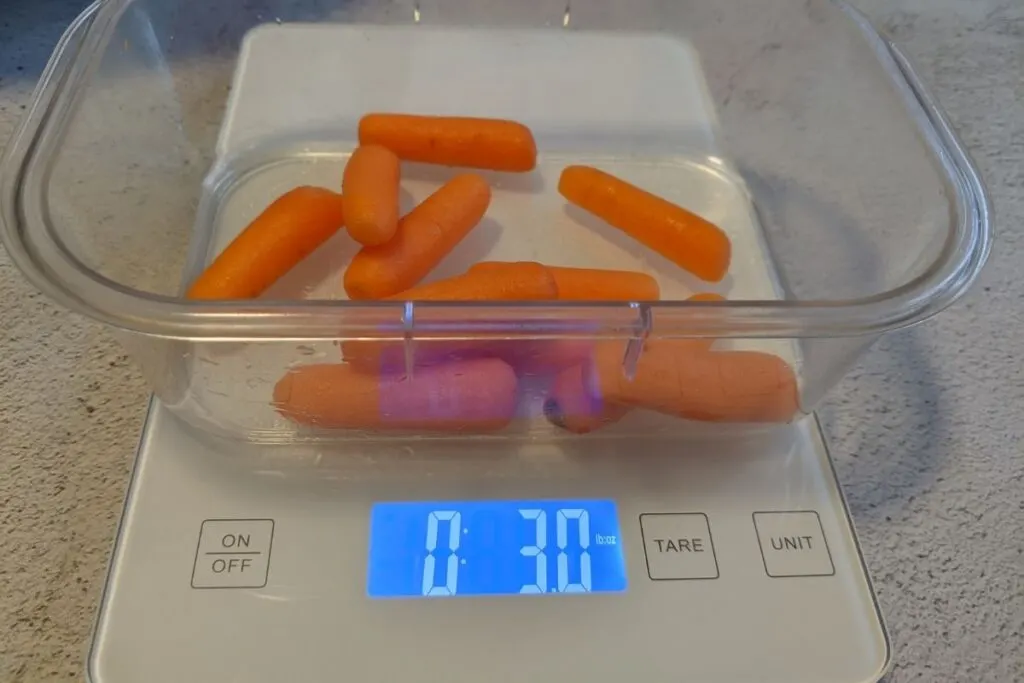 3 ounces of baby carrots