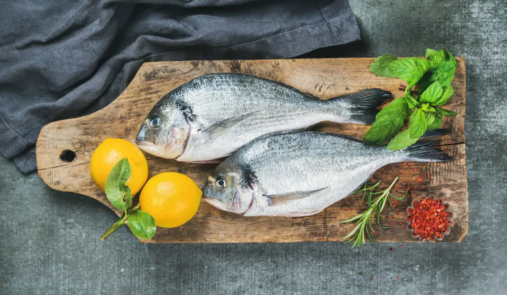 uncooked sea bream