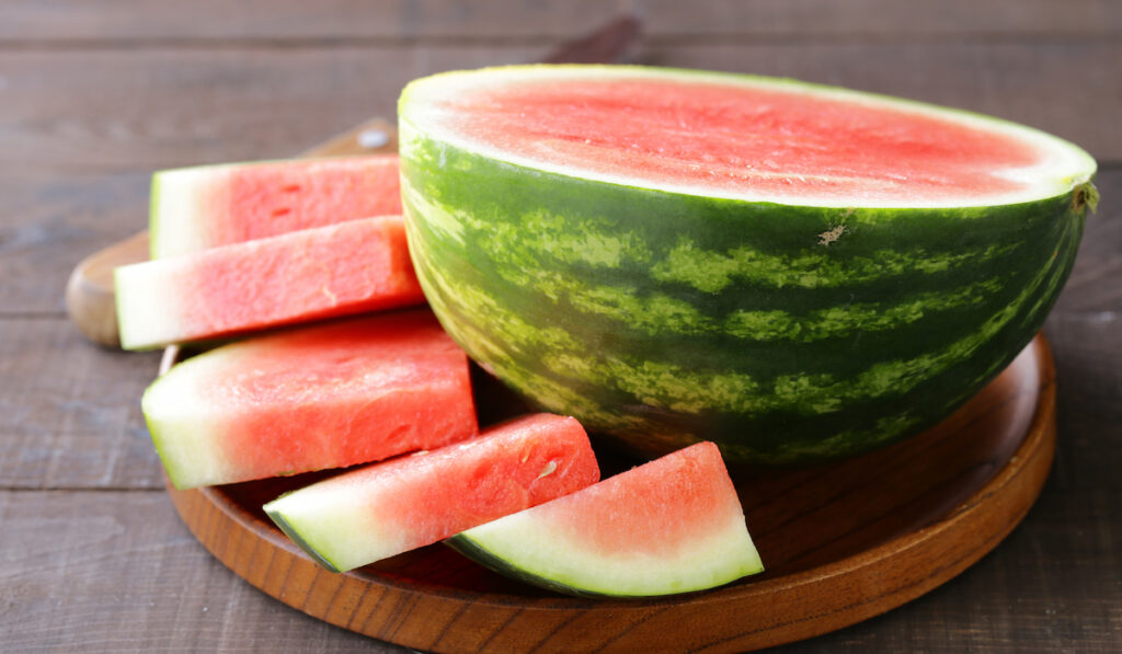 half and sliced watermelon