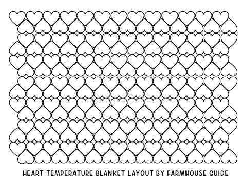 heart temperature blanket layout by farmhouse guide