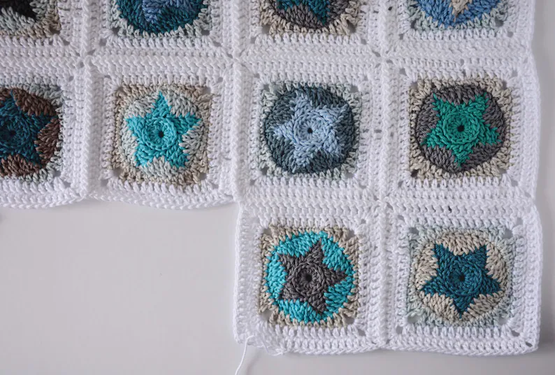 crochet starfish blanket squares