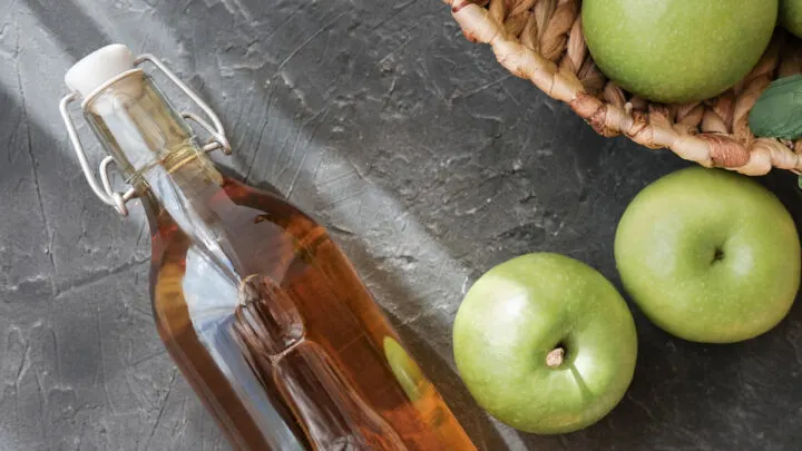 Bottle of Homemade apple organic vinegar