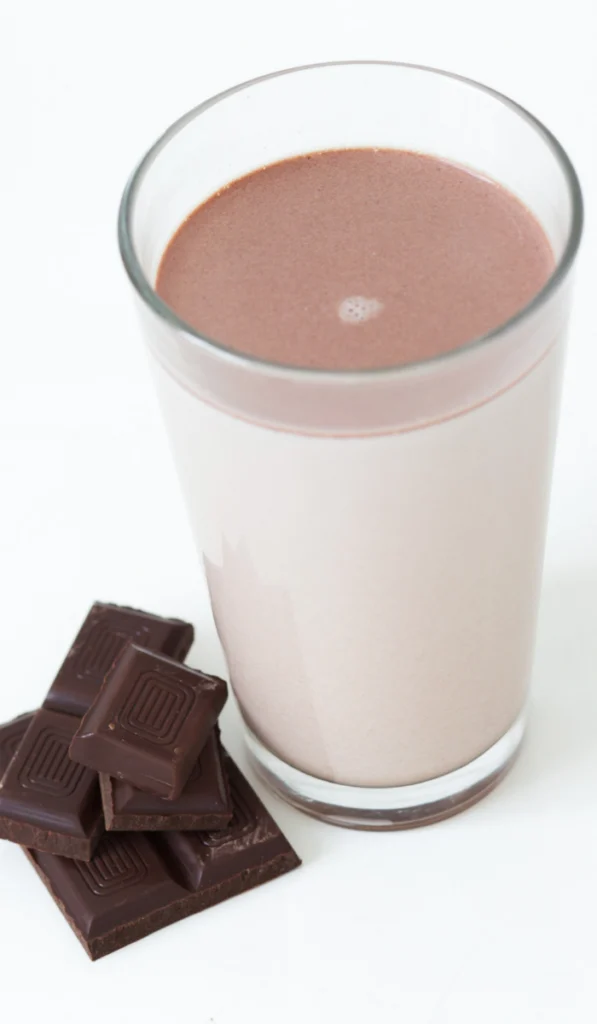 Glass of chocolate milk