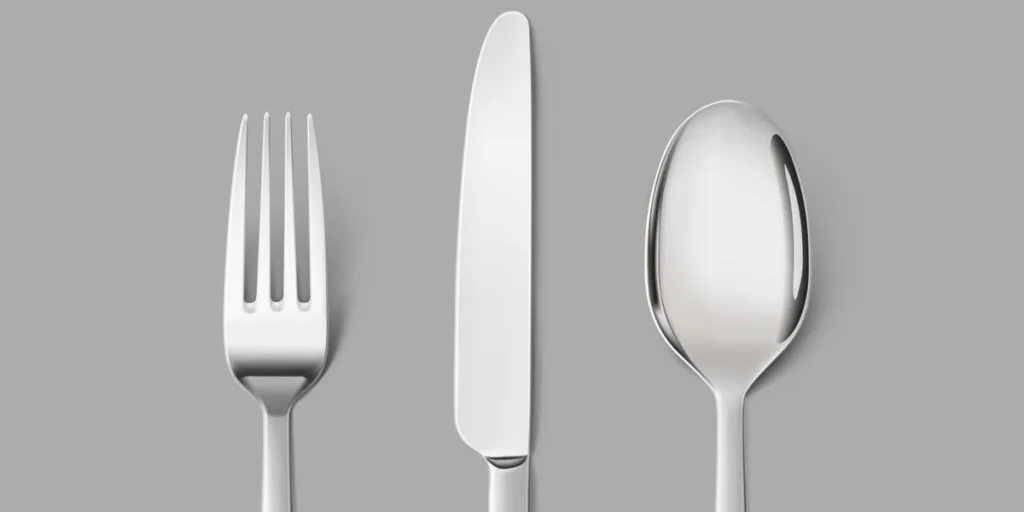 Set cutlery of fork ,knife and spoon