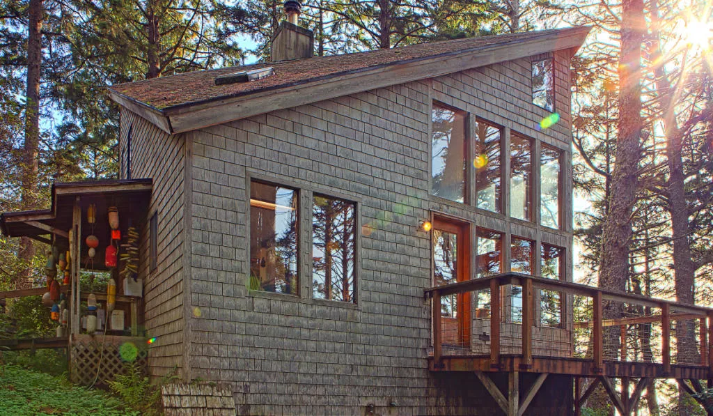 Patio and exterior of modern house
