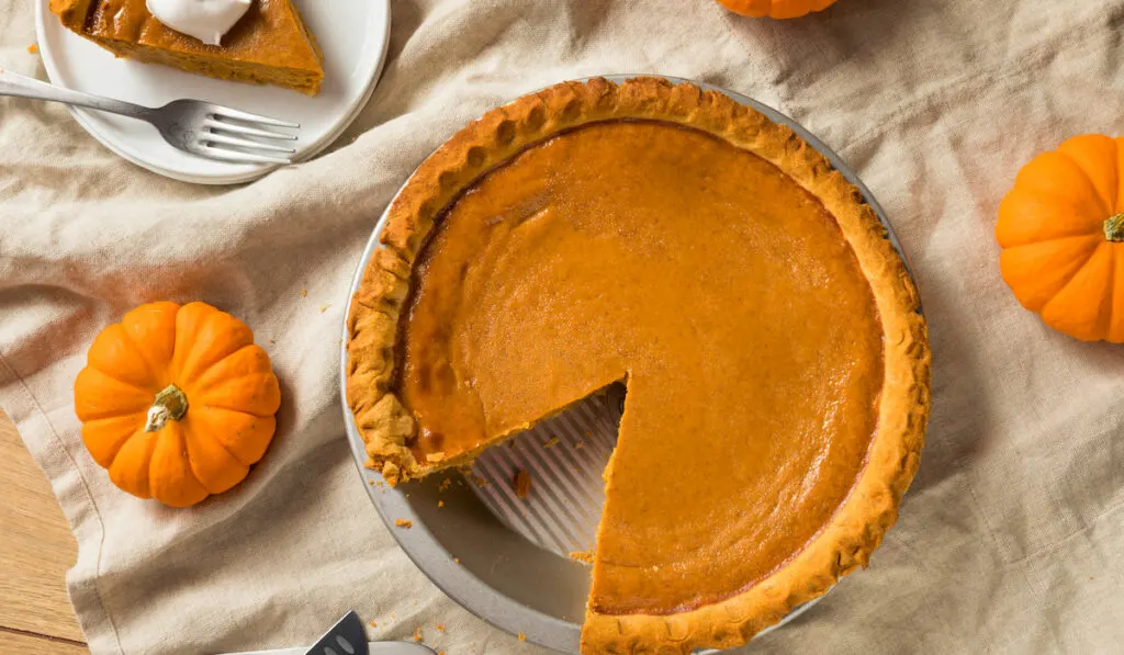 Sweet homemade pumpkin pie