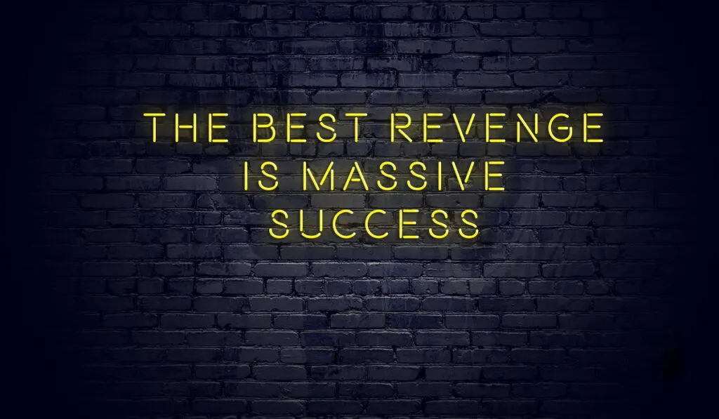 The best revenge is massive success logo on dark blue background
