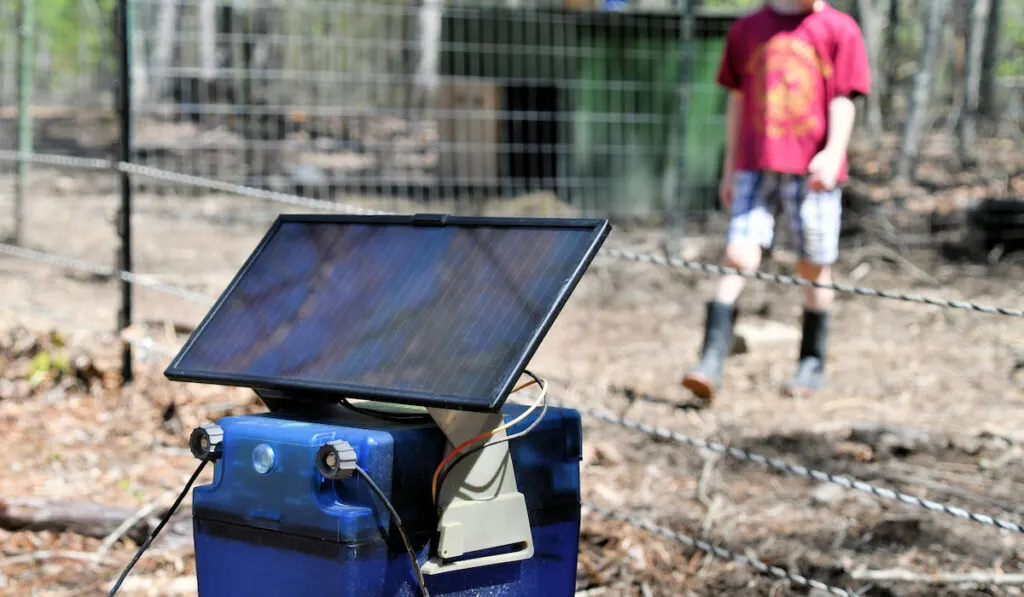 Using solar energy to power an electric fence on the farm 