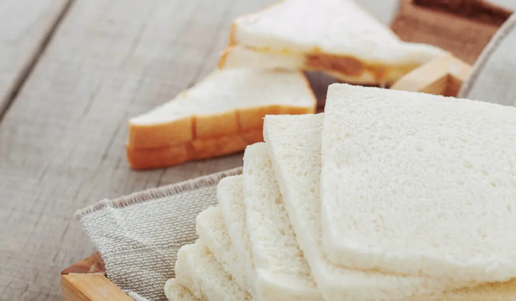 White bread on tray