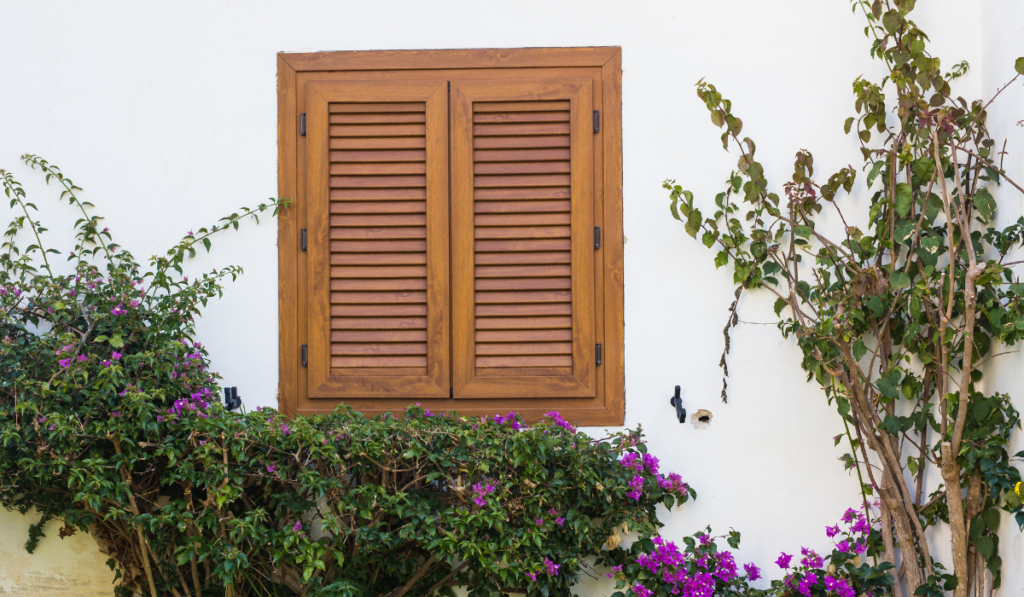 Window shutters of a mediterranean house
