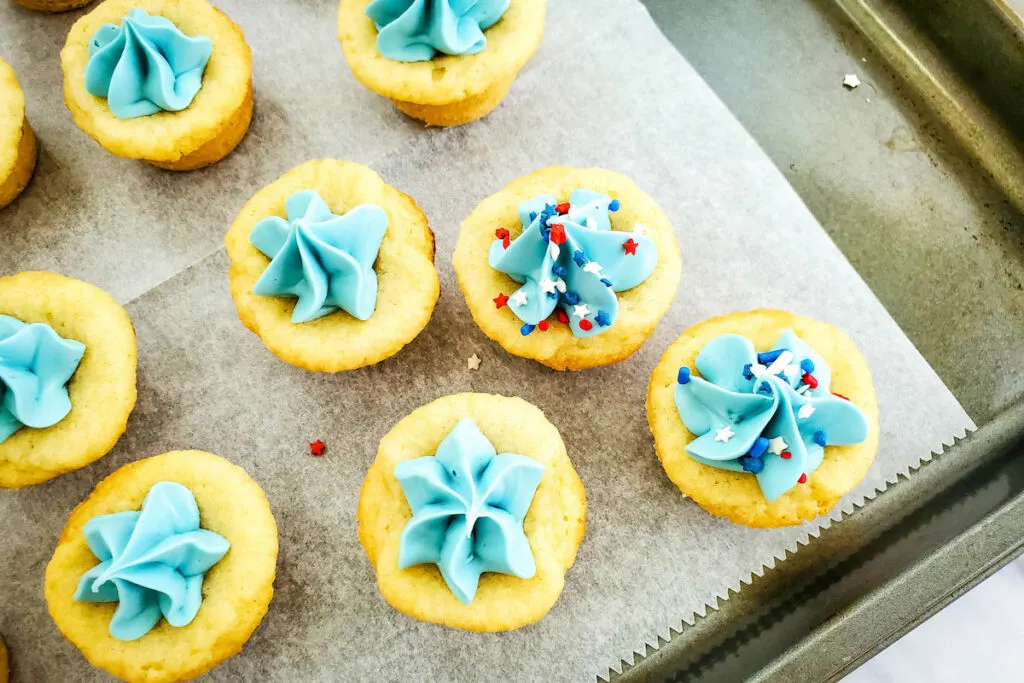 top sprinkles on the sugar cookie cups