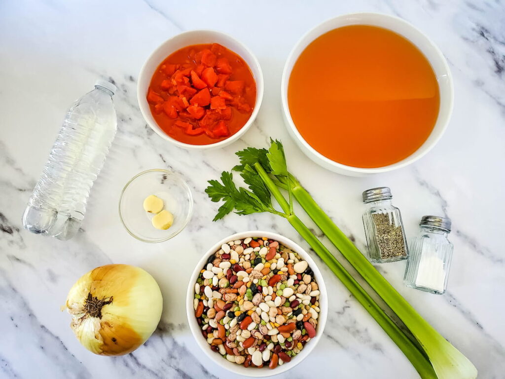 Ingredients for Crockpot Vegan Bean Soup