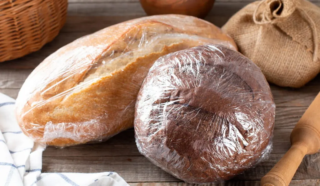 breads wrapped in a cling wrap