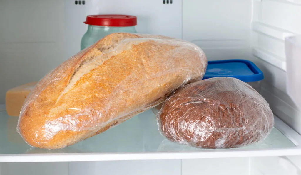 Frozen bread in the home refrigerator