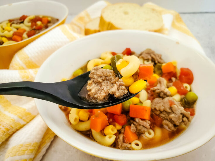 Crockpot Beef Macaroni Soup