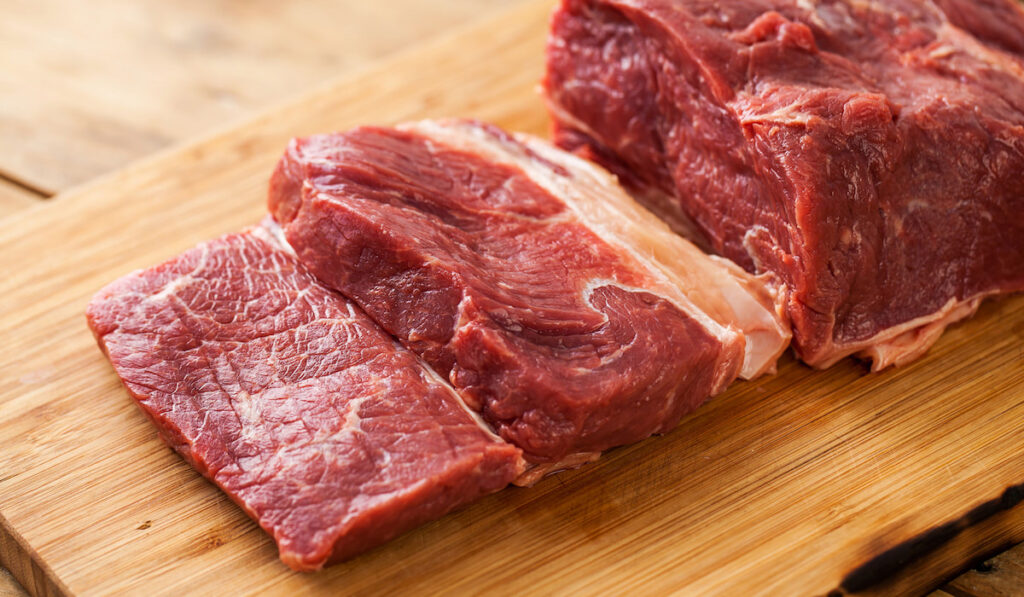 Sirloin strip steak closeup