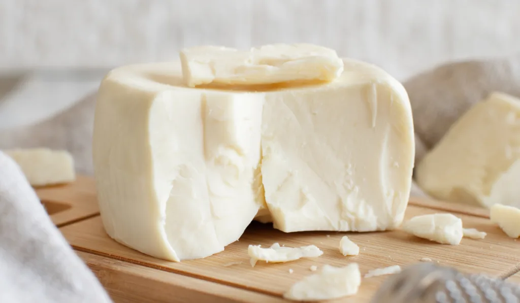 South Italian cheese cacioricotta with a grater
