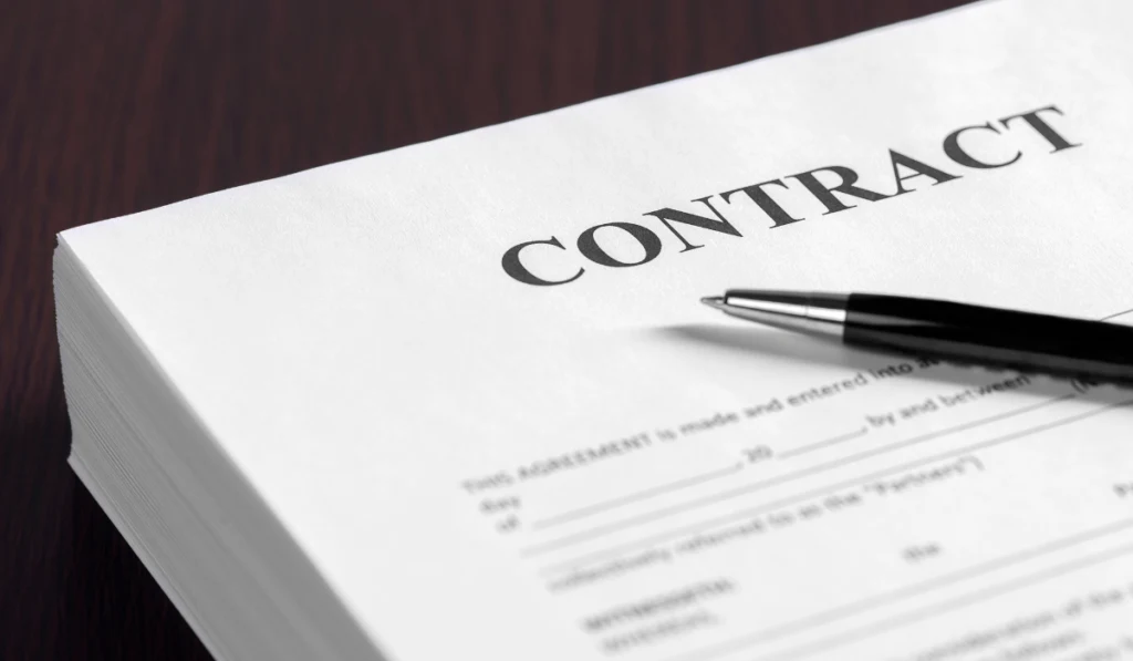 The contract on desktop
