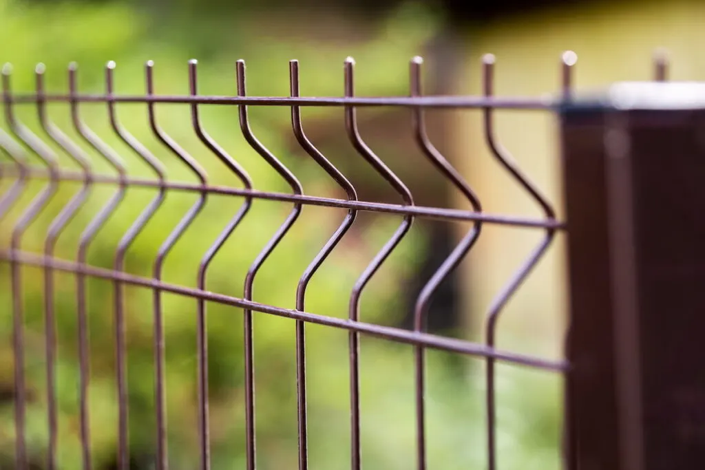 welded metal wire mesh fence closeup