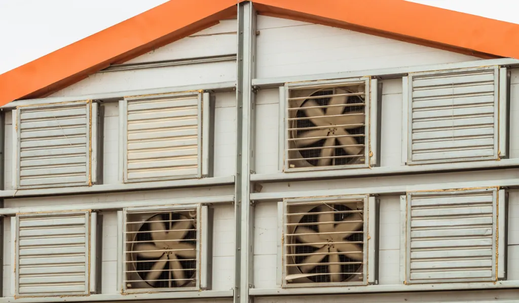 facade of an agricultural poultry house