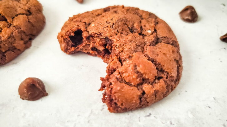 Brownie Mix Cookies on a parchment paper scaled