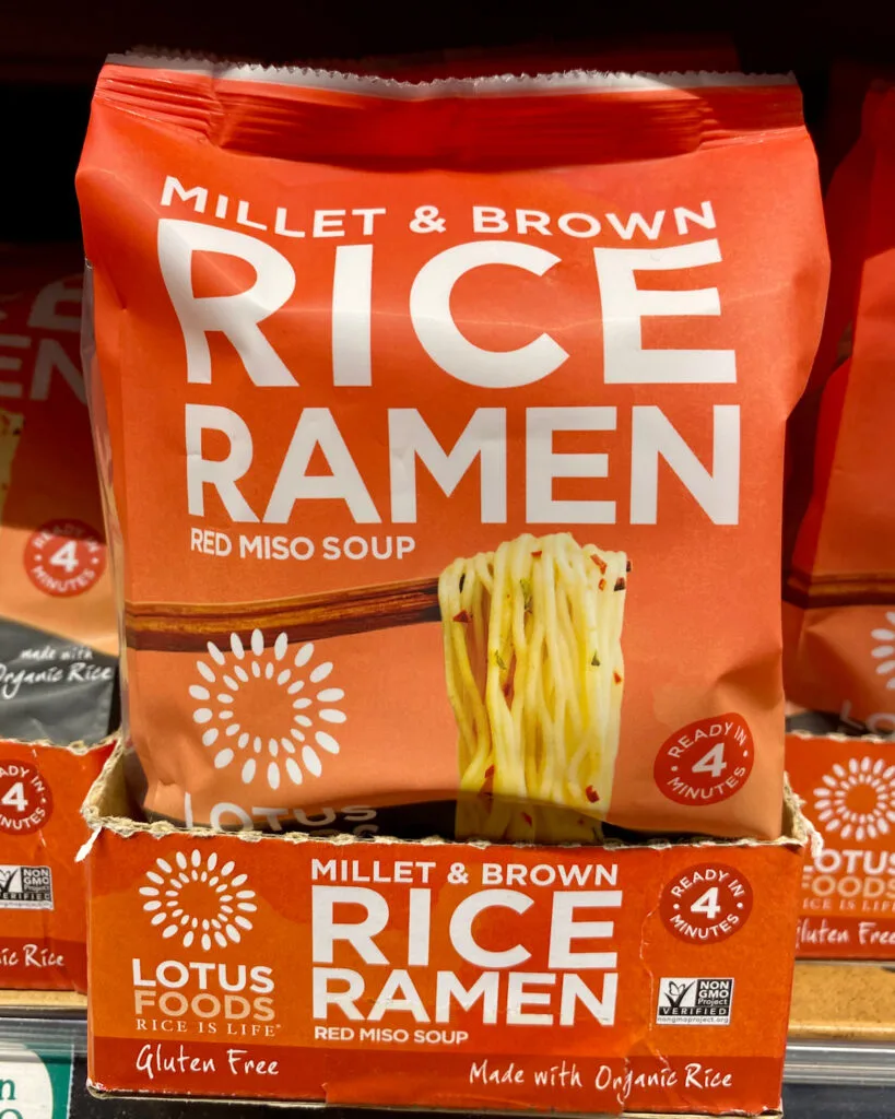 lotus foods ramen pack in the grocery