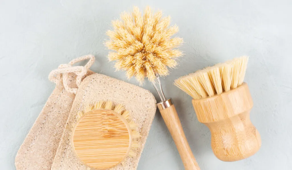 Zero waste plastic free reusable dish house washing wooden brushes